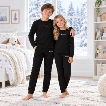 Children's thermal underwear classic - black, 128