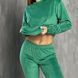 Velour pajamas suit - green, S
