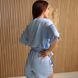 Women's silk pajamas suit - blue, L