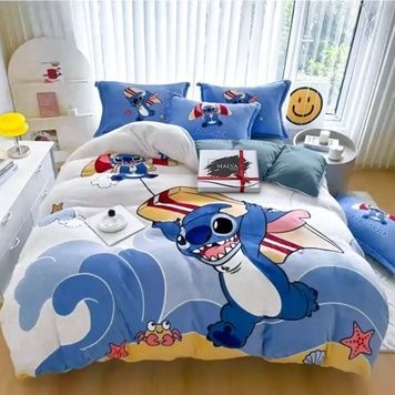 Children's velour bedding set - stitch-caprizun, Twin 50*70