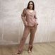 Pajamas set with muslin pants - coffee, S