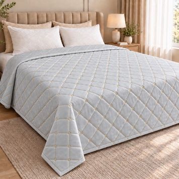 Suede throw "erme" - light gray, 220*240