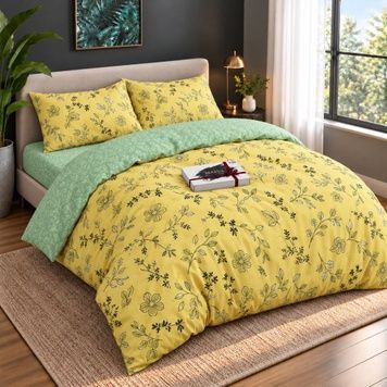 Bedding Set Gold calico Lusinda, Single, 50*70, Gold Calico