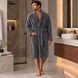 Men's microfiber robe - gray, XXL