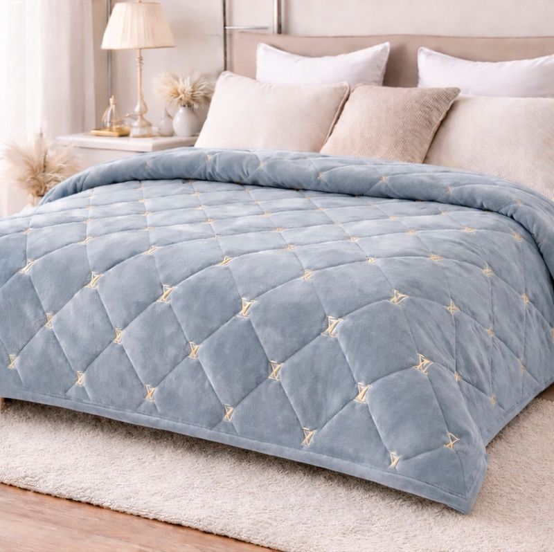 Velour cover "louis" - light grey, 220*240
