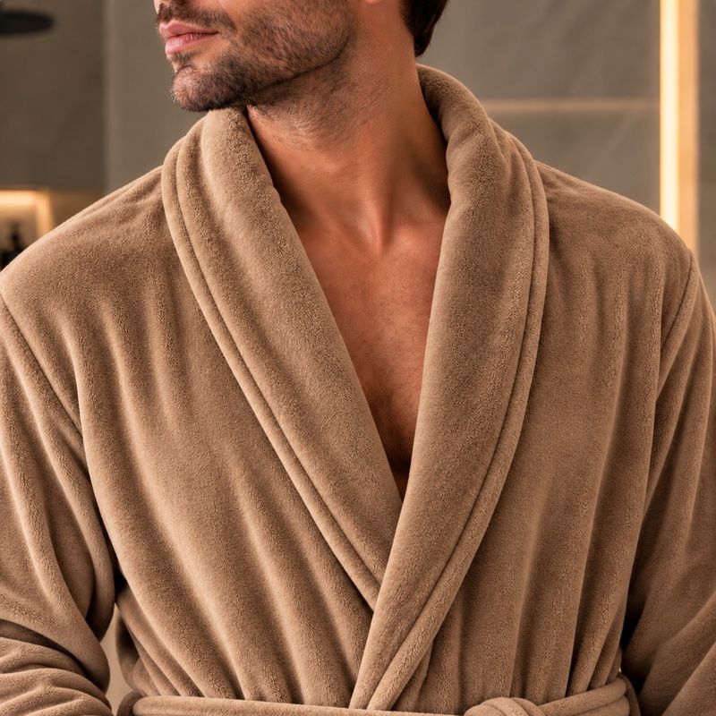 Men's microfiber robe - cappuccino, XXL