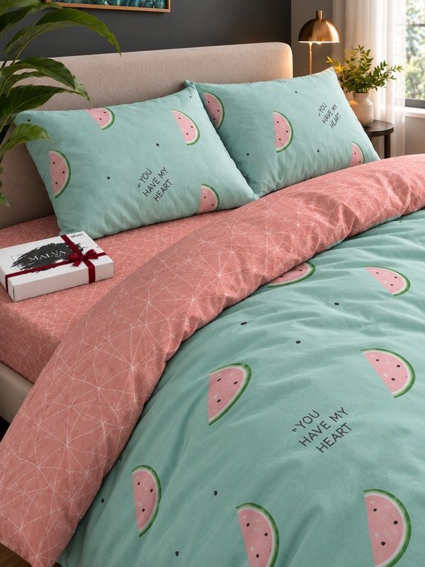 Bedding Set Gold calico Alisa, Single, 50*70, Gold Calico