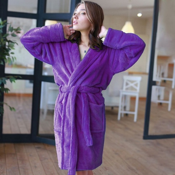 Жіночий махровий халат "венді" - фіолетовий, М