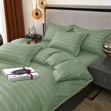 Italian satin bedding set Pistachio, Double 70*70