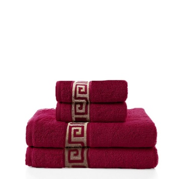 Towel set versace - temno-chervoni, 2 face