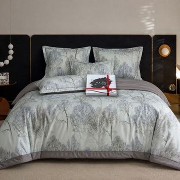 Satin Viscose bedding set Mysterious forest, Queen 50*70