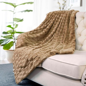 Mink fur blanket - almond, 220*240