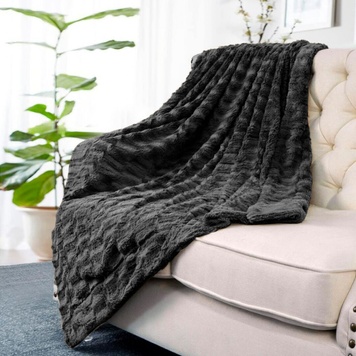 Mink fur blanket - black, 220*240